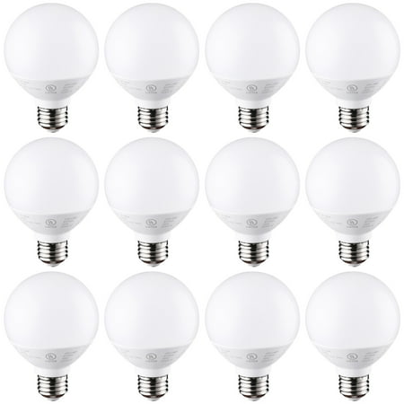 

TORCHSTAR 12-Pack Dimmable G25 LED Light Bulb Vanity Globe Bulbs for Bathroom Mirror 6W (40W Eqv.) 450LM UL & Energy Star Listed E26 Base Warm White 3000K Round Frosted Decorative Bulb