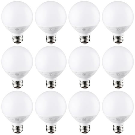 

TORCHSTAR 12-Pack Dimmable G25 LED Light Bulb Vanity Globe Bulbs for Bathroom Mirror 6W (40W Eqv.) 450LM UL & Energy Star Listed E26 Base Warm White 3000K Round Frosted Decorative Bulb