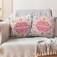 thumbnail image 3 of Boho Pink Throw Pillow Covers 18x18 inch Set of 2, Vintage Coral Floral Persian Carpet Double Sided Pattern Soft Plush Cushion Cover for Couch Sofa Bed Decorative, Only Pillowcase (No Insert), 3 of 6