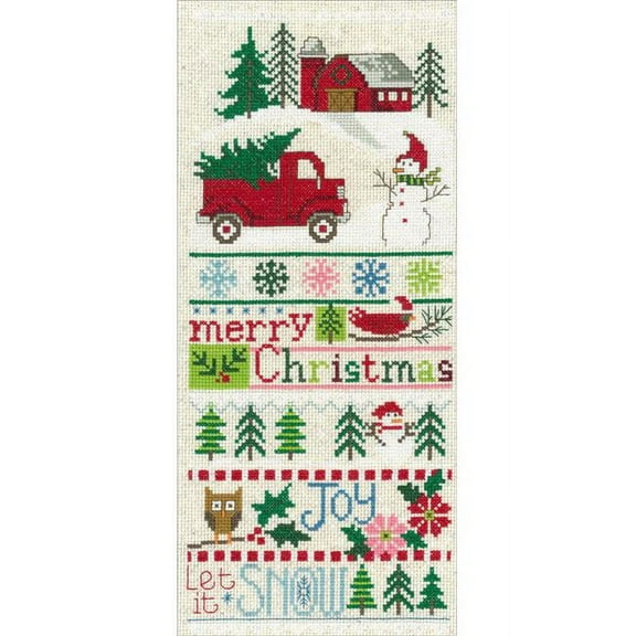 Imaginating Counted Cross Stitch Kit 5.5"X13"-Merry Christmas Sampler (14 Count)