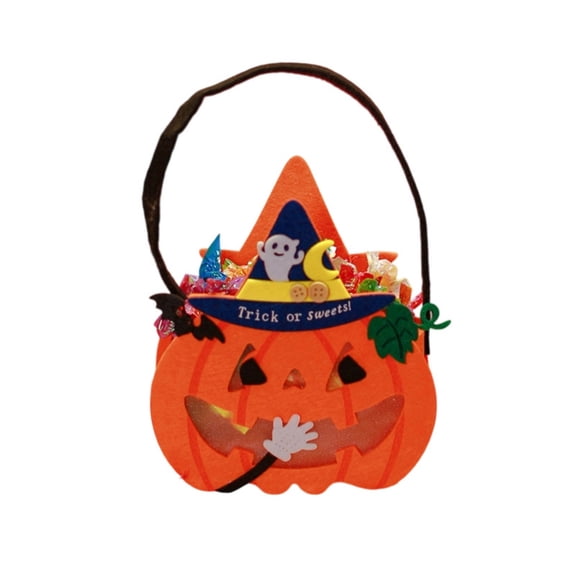 Zeiwohndc Kids Halloweens Candy Bag Pumpkin Shape Storage Pouch