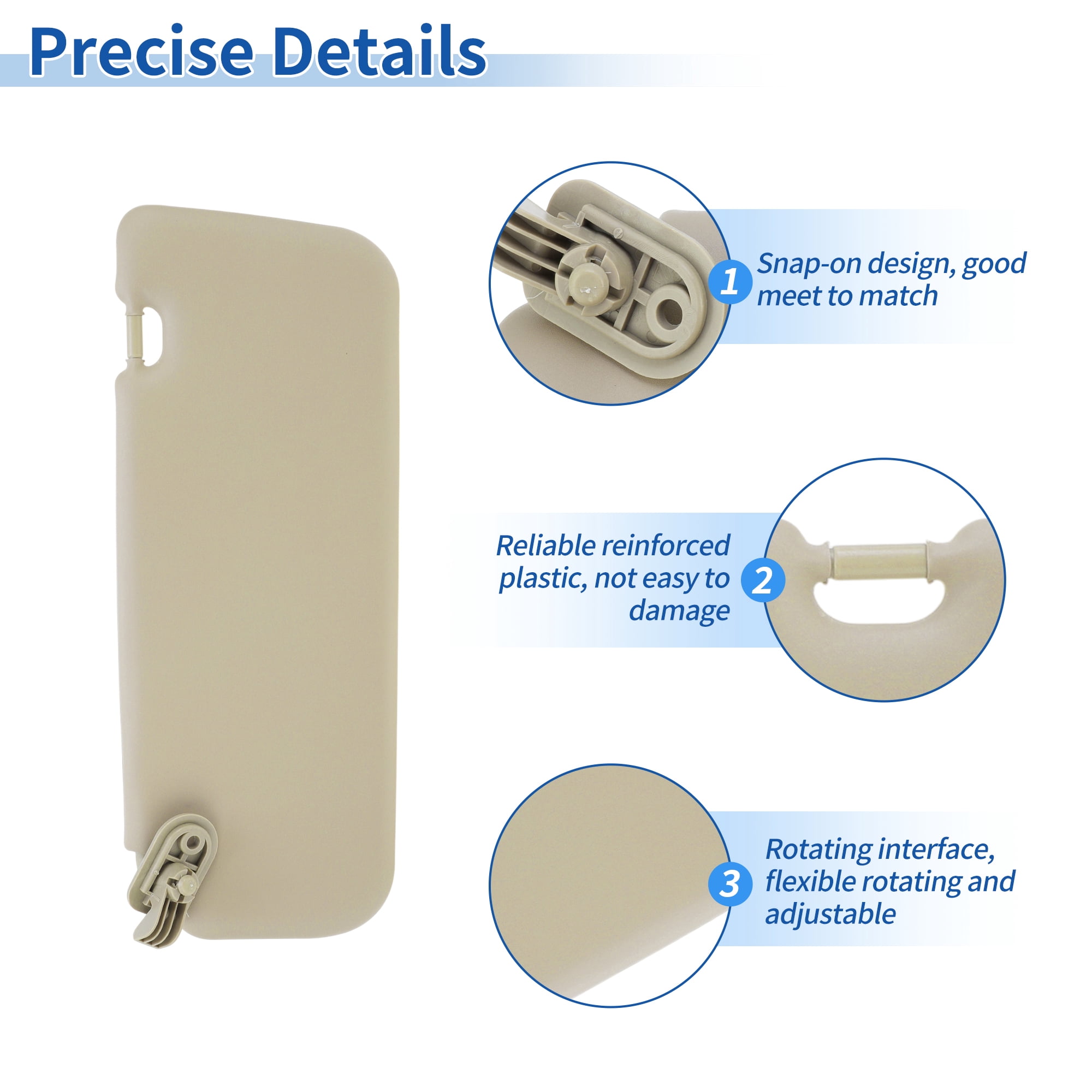 Unique Bargains Driver Side Sun Visor for Hyundai Accent 2011-2015 Beige