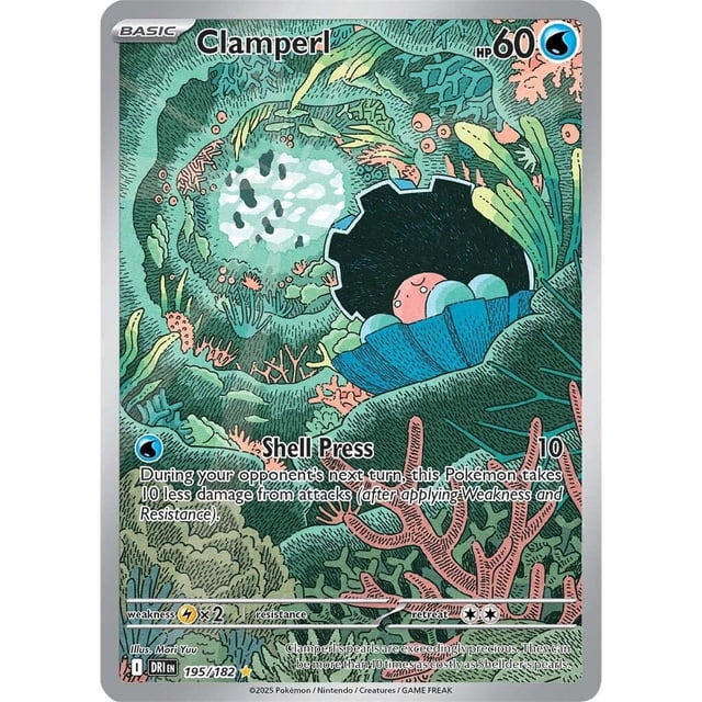 Carta holográfica rara Clamperl 195/182 de Rivales Predestinados de Pokémon