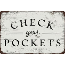Check Your Pockets Home Decor Utility Room Laundry Room Decor Retro Tin Sign Vintage Metal Signs Vintage Funny Decorations for Home Bar Pub Cafe Farm Room Wall Decor8x12 In