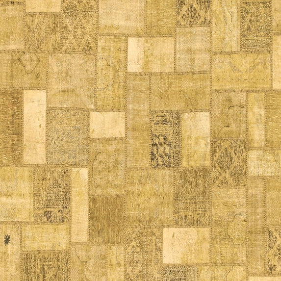 Ahgly Company Indoor Square Patchwork Brown Transitional Area Rugs, 3' Square
