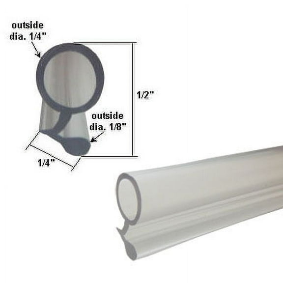Clear Vinyl Shower Door Bulb Water Seal - 84 in long