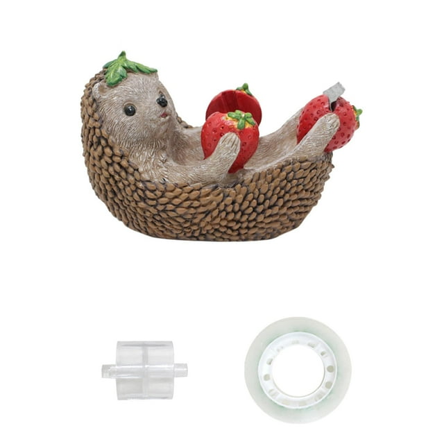 Dispensador de cinta adhesiva Colamx con forma de erizo de resina 14 cm x 7,3 cm x 8,9 cm
