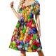 thumbnail image 2 of ¡Demasiadas s! - Vestido de manga corta de Macaw Squad Cóctel de vestidos vestido mujer verano Falda de verano para mujer, 2 of 7