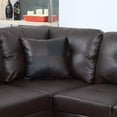thumbnail image 3 of Hassch Futon 3 PC Sectional Sofa Set, Faux Leather left-Facing Sofa with Storage Ottoman,Black, 3 of 5