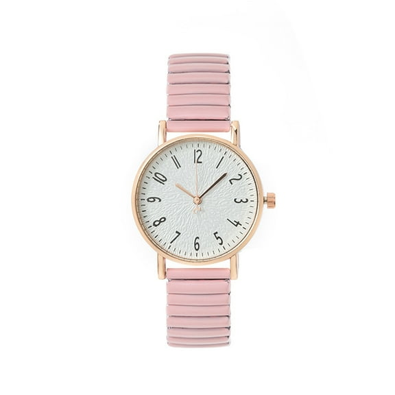 Wharick Women Watch Candy Color Quartz Watch Number Print Round Dial Color Matching Adjustable Stainless High Accuracy Decorative Lady Wristwatch