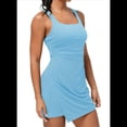 thumbnail image 2 of Vestido de Tenis para Mujer, Vestido Deportivo, Vestido de Entrenamiento, Vestido de Falda Pantalón, Trajes de Golf, Azul , L, 2 of 6