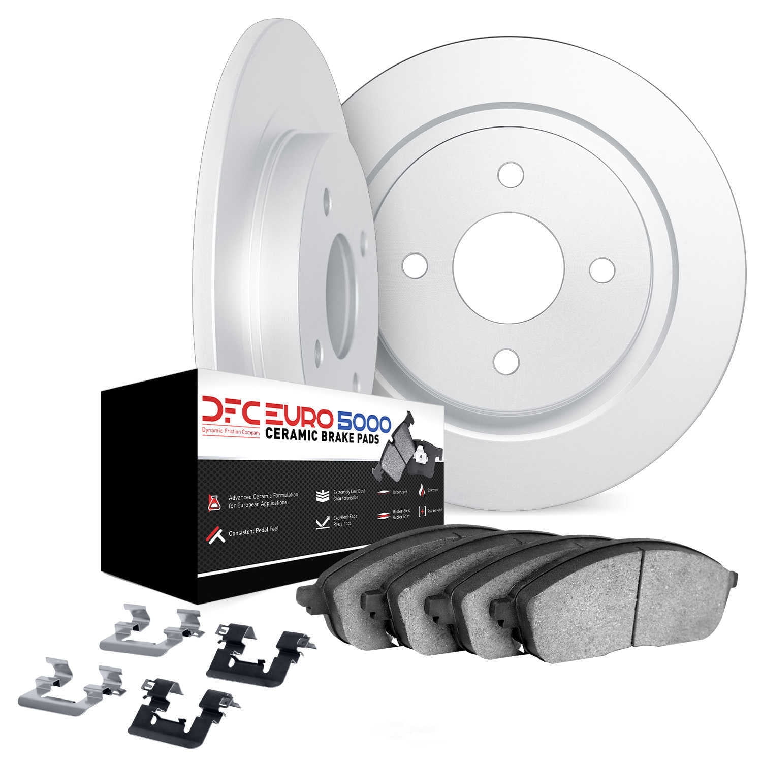 Dynamic Friction Company 6612-20003 DFC Rotors with EURO 5000 Ceramic Brake Pads includes Hardware
