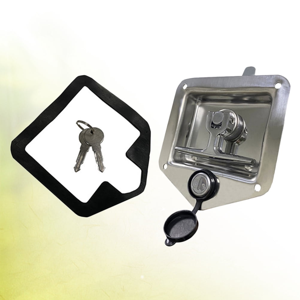 PAMINGONO 1Pack T-Handle Lock Latch Stainless Steel for Electrical Cabinet Dustproof 12.4x12.1x6.8Cm