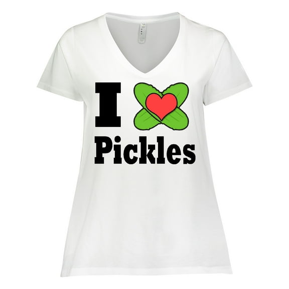 Inktastic I heart pickles Women's Plus Size V-Neck T-Shirt
