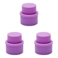 thumbnail image 2 of 3 Pack Purple Press-Type Soda Bottle Stoppers, Reusable Carbonation Preserving Sealing Caps for Carbonated Beverage Bottles, Leakproof & Food-Grade Silicone Bottle Covers, Dishwasher Safe, 2 of 5