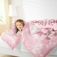 thumbnail image 5 of Manfei Girly Pink Bowknot Bedding Comforter Set for Teen, Princess Christmas Bow Twin Comforter Sets, Magic Snowflake Reversible Bedding Set, Ultra Soft Home Decor, 2 Pieces, 5 of 9