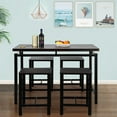 thumbnail image 2 of 5 Pieces Dining Table Set Modern Style Wooden Kitchen Table and 4 Chairs with Metal Legs, Espresso, 2 of 7