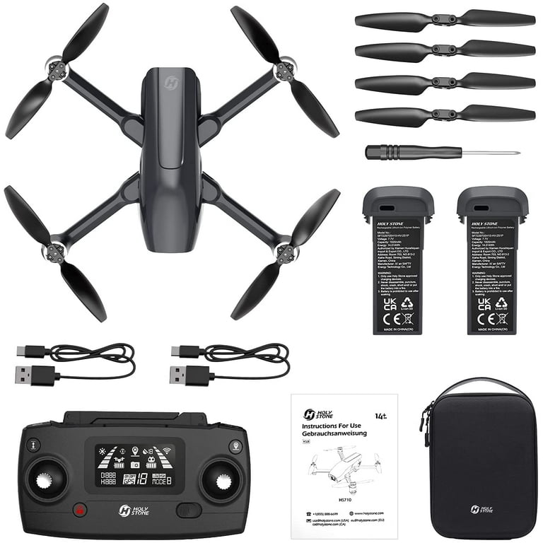 Drones avec caméra HS710 de Holy Stone pour adultes 4K (une