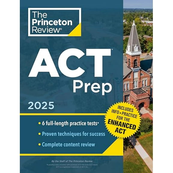 Pre-Owned Princeton Review ACT Prep, 2025: 6 Practice Tests + Content Review + Strategies (College Test Preparation) Paperback