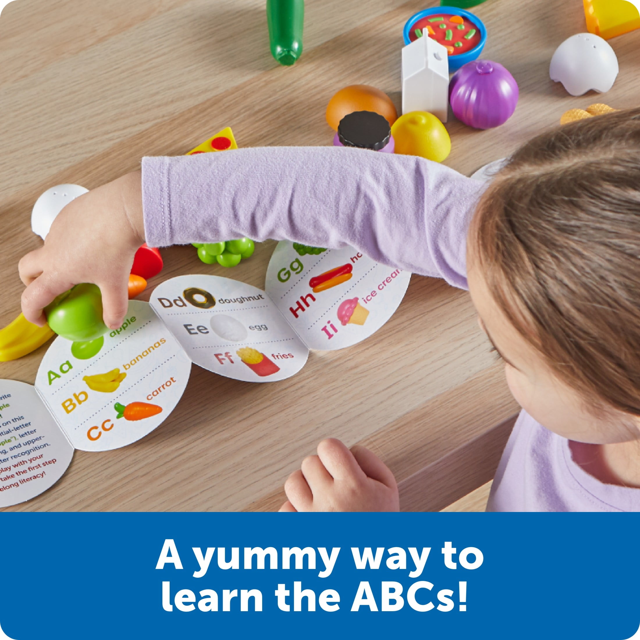 Learning Resources A to Z Mini Foods, Play Kitchen Play Food, Alphabet Learning Toy, Ages 3