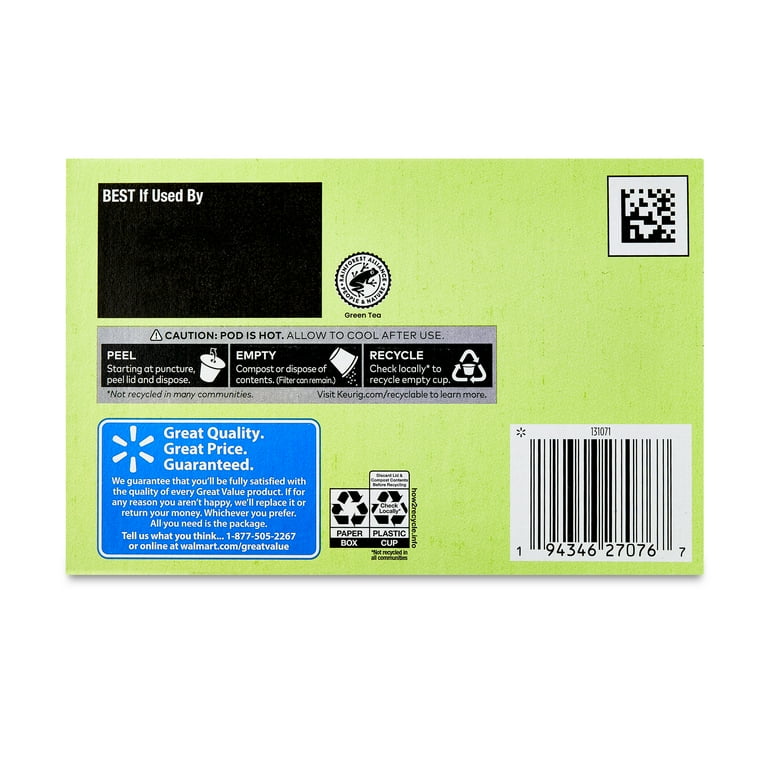 Great Value Green Tea 12CT Kcups - Walmart.com