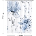 thumbnail image 6 of Blue and Grey Boho Watercolor Floral Shower Curtain, Ink Painting Style Blossom & Leaf Shower Curtains for Chic Elegant Bathroom, Artistic Fabric Cloth Flower Shower Curtain, 72x72, 6 of 6