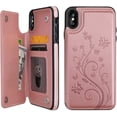 thumbnail image 1 of Compatible for iPhone 11Pro Wallet Case with Card Holder, Embossed Butterfly Premium PU Leather Double Magnetic Buttons Flip Shockproof Protective Case Cover for iPhone, 1 of 6