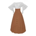 thumbnail image 2 of Women’s Gothic Renaissance Style Top and High Waist Button Skirt Two Piece Outfit, 2 of 4