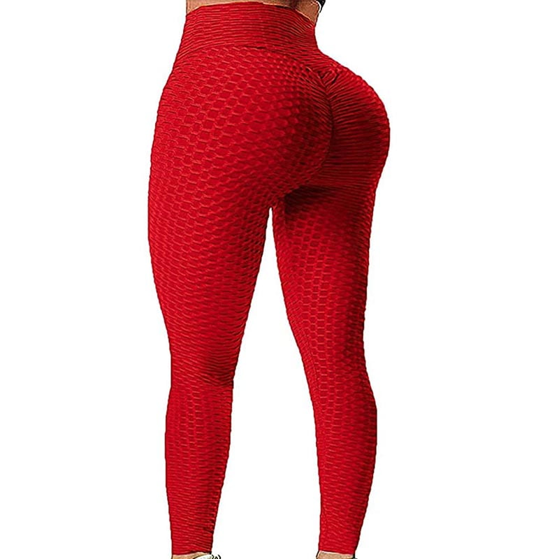 FITVALEN FITVALEN Women High Waisted Booty Yoga Pants Ruched Textured