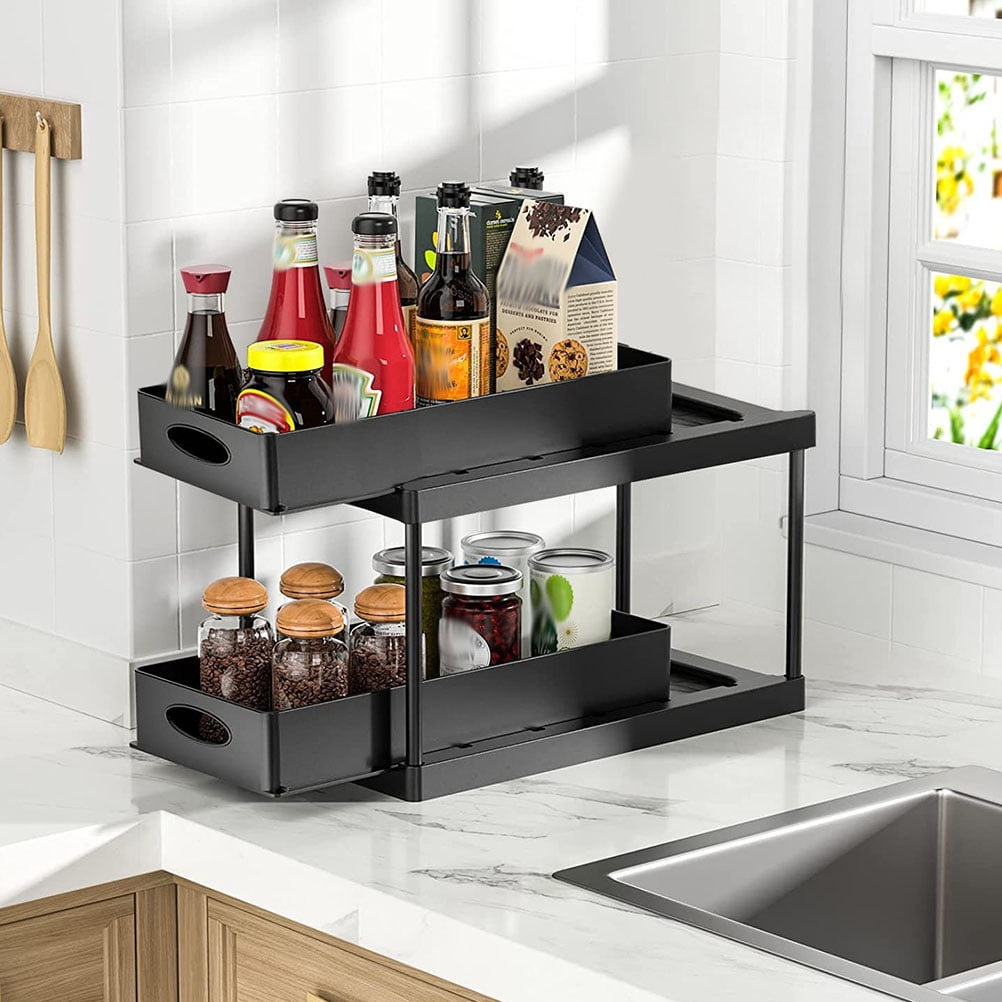 FRCOLOR  Cabinet Shelf under Sink Rack Pull Out Drawer Kitchen Ware Organizer Office