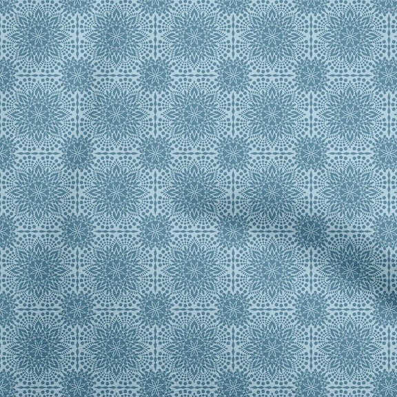 oneOone Viscose Jersey Turquoise Blue2 Fabric Asian Ornamental Fabric For Sewing Printed Craft Fabric By The Yard 60 Inch Wide