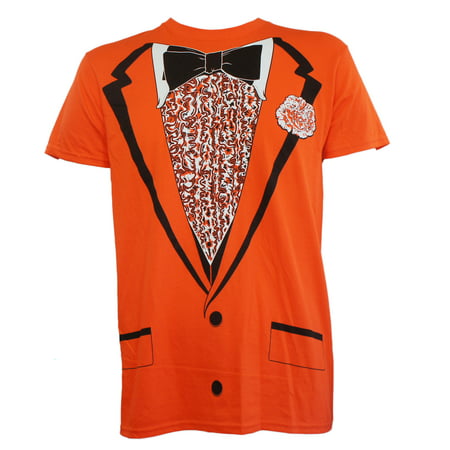 Tuxedo Orange Tux Bow Tie Retro Prom Costume Dumb Dumber Slim-Fit T-Shirt