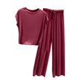 thumbnail image 2 of SDNall Pyjama d'Été pour Femme, Ajusté, Ample, Décontracté, Col Rond, Polyvalent, Amincissant, 2 of 9