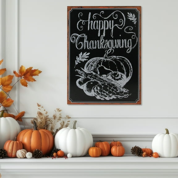 Northlight Happy Thanksgiving Chalkboard-Style Framed Wall Art - 14"