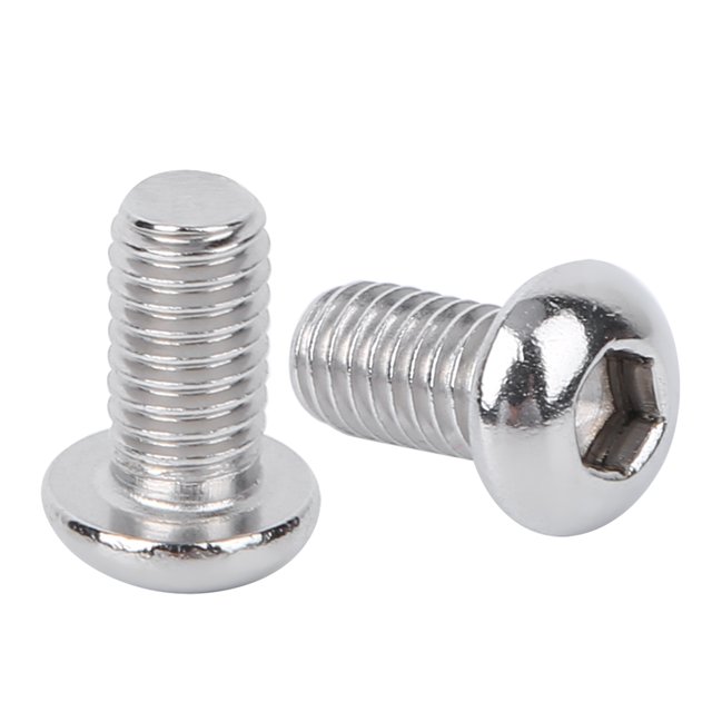Juego de 50 tornillos de cabeza semicircular de acero inoxidable con cabeza de hongo y cabeza hexagonal M6 (M6 x 12 mm)
