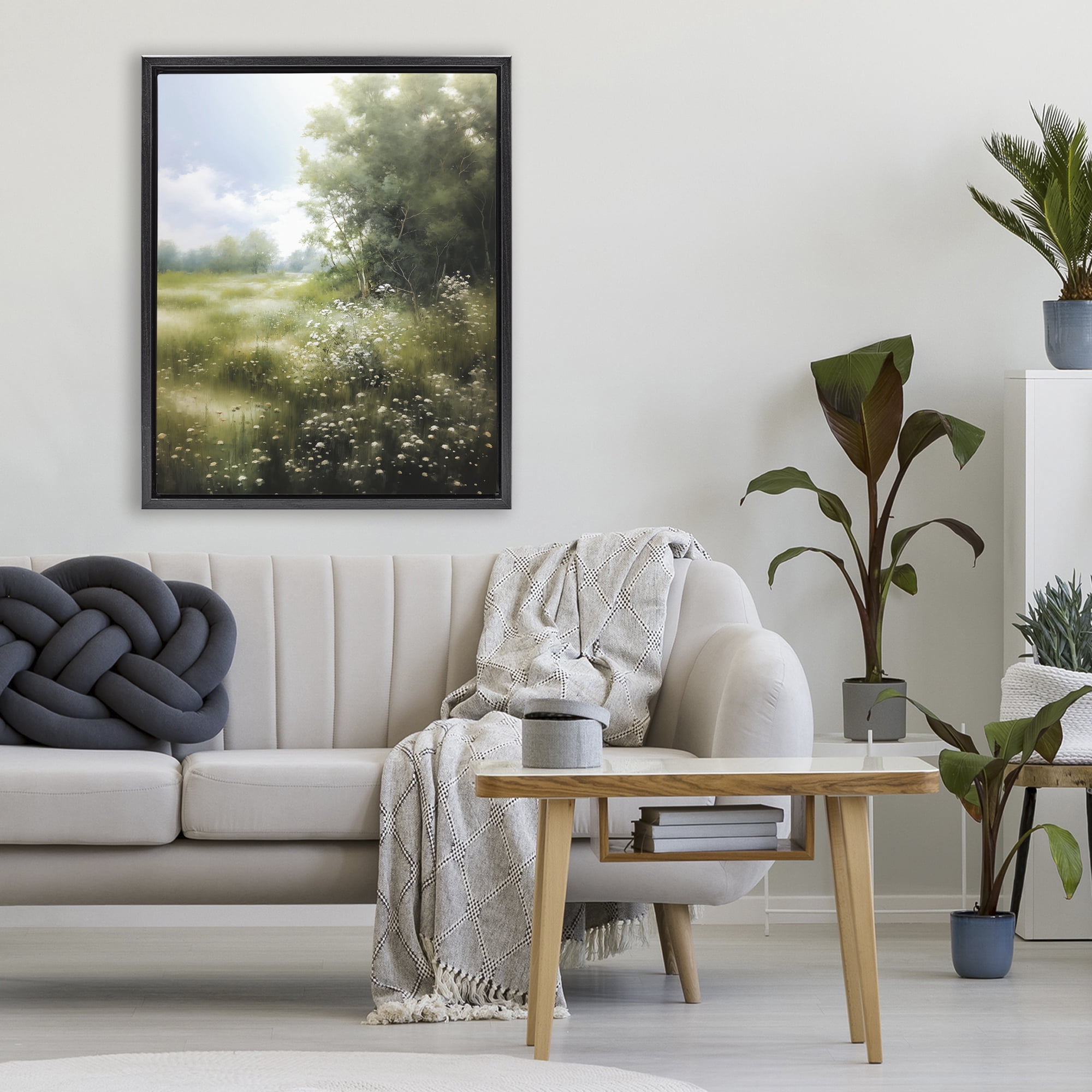 Stupell Industries Greener Pastures Landscape Black Framed Floater Canvas Wall Art, design by Heidi Kuntz