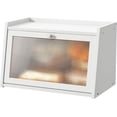 thumbnail image 2 of Large Farmhouse Bread Box with Window, Bread Storage Container for Kitchen Countertop, Black, 2 of 7