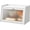White, variant on Large Farmhouse Bread Box with Window - Natural Wood Bread Storage Container for Kitchen Countertop