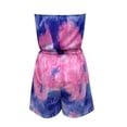 thumbnail image 5 of Black and Friday Deals 2023 Womens Clothes Clearance asdoklhq Womens Plus Capris,Women's Casual Tie-dye Printing Short Playsuit Loose Lady Tube Top Jumpsuit, 5 of 5