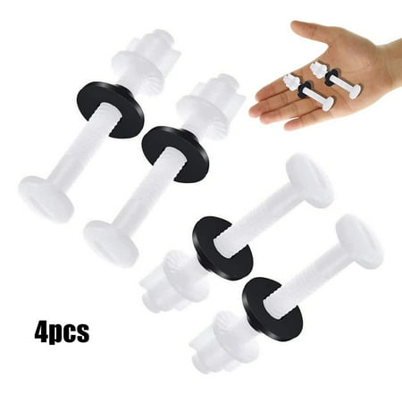 

4XPlastic Toilet Seat Hinge Bolts and Nuts Washers for Top Mount Toilet