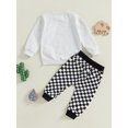thumbnail image 4 of SUNSIOM Toddler Boy Pants Set Horse Riding Checkered Print Long Sleeve Sweatshirt Plaid Long Pants Fall Winter Outfit, 4 of 8