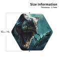 thumbnail image 2 of Honeii Underwater Dinosaur Shark print Leather Coaster Set of 4, ideal for safeguarding your furniture from drinks spills and effortless cleanup-Hexagon, 2 of 6
