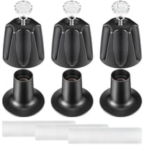 Bathtub and Shower 3 Handle Remodel Trim Kit Compatible with Pfister Verve Tub Shower, Faucet Knob Replacement Include 1 Hot 1 Cold 1 Diverter and 3 Flanges (Matte Black)$$Tools & Hardware Other
