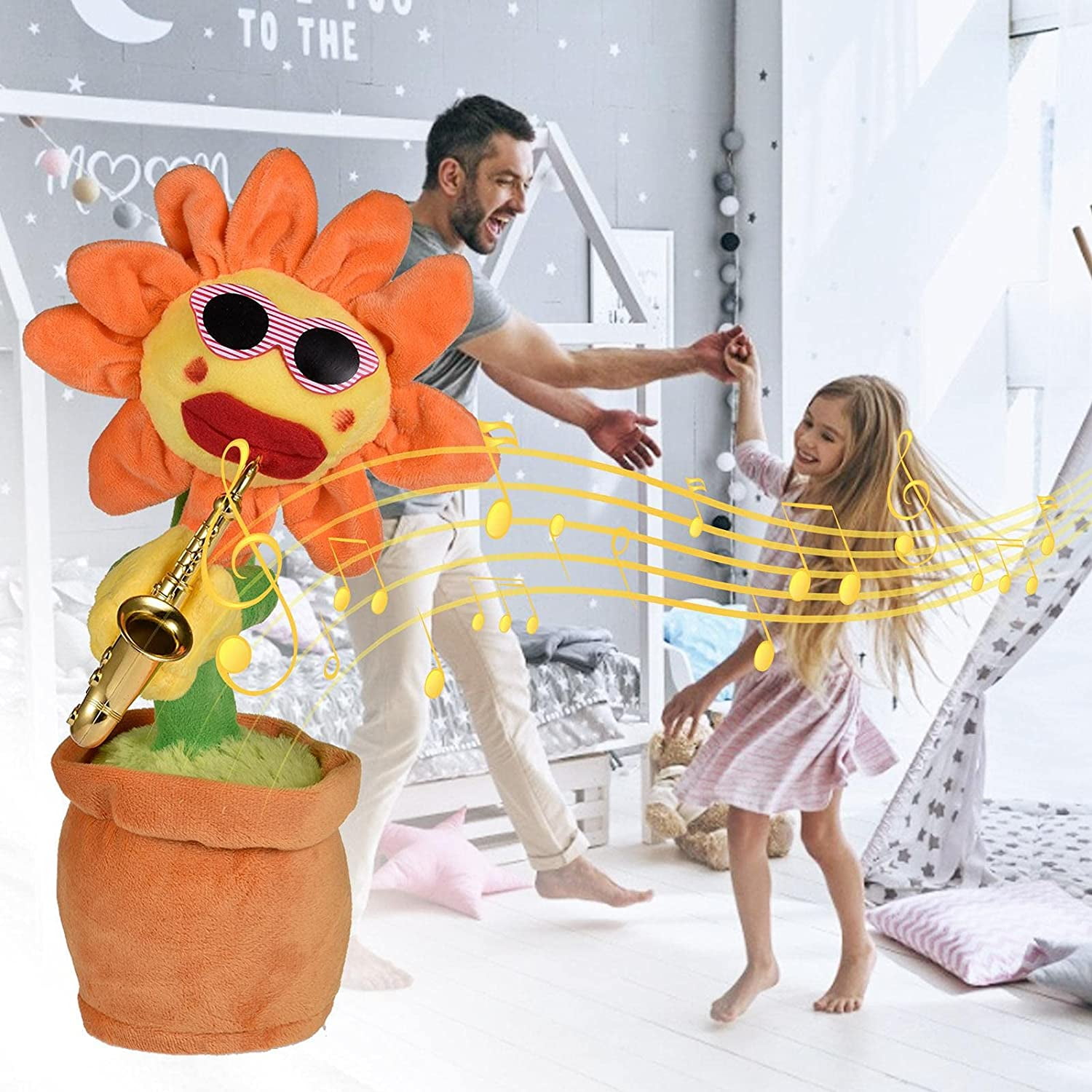 Novel Music Dancing Flower Toy Colorful Funny Singing Flower Sing