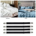 thumbnail image 4 of Bed Sheet Fasteners Suspenders Straps Adjustable Fitted Sheet Bed Clips Grippers Mattress Pad Cover Corner Holders Bands, 4pcs / Set (Long Style) (Black, 8 Pieces- 2 Set), 4 of 7