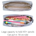 thumbnail image 2 of Unique School Pencil Case Small Pocket Pencil Case Solid Color Girls Boys Pencil Case (Light Grey), 2 of 5