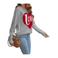 thumbnail image 3 of Gureui Valentine's Day Ribbed Knit Sweaters for Women Long Sleeve Love Heart Letter Print Round Neck Loose Pullover Jumper Tops Knitwear, 3 of 6