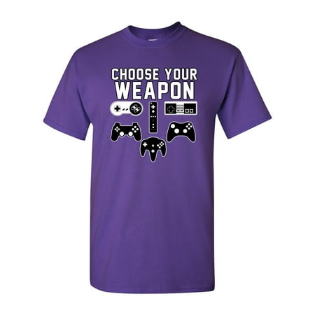 Choose Your Weapon Gaming Console Gamer Funny DT Adult T-Shirt