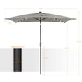 thumbnail image 3 of ACEGOSES 10 x 6.5ft LED Rectangle Outdoor Patio Deck Market Outside Table Umbrellas with Non-Fading Polyester canopy,Gray, 3 of 10