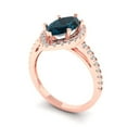 thumbnail image 2 of Clara Pucci 14K Rose Gold 2.38ct LondonBlueTopaz Halo Ring for Women, 2 of 7
